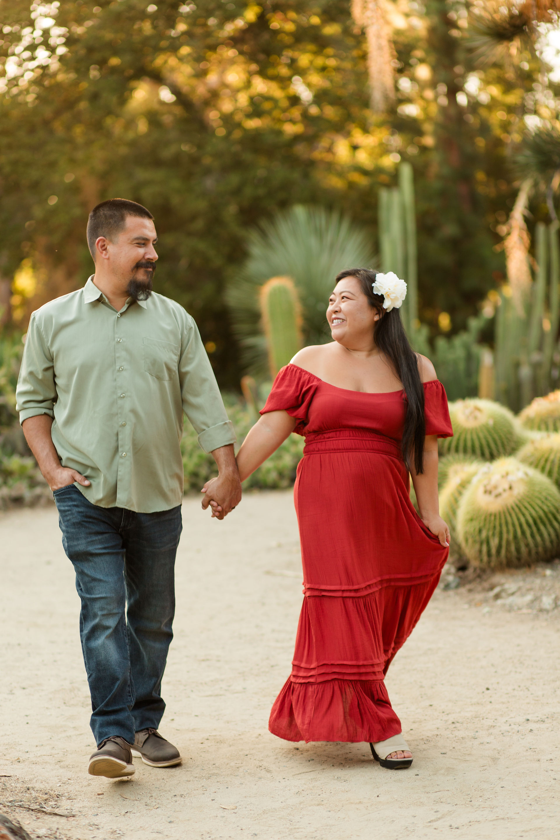 hkcreate bay area photography san jose photographers arizona cactus garden stanford palo alto family legacy session photoshoot joyful happy laughter laughing rust blue and sage color scheme golden hour ohana light and airy summer