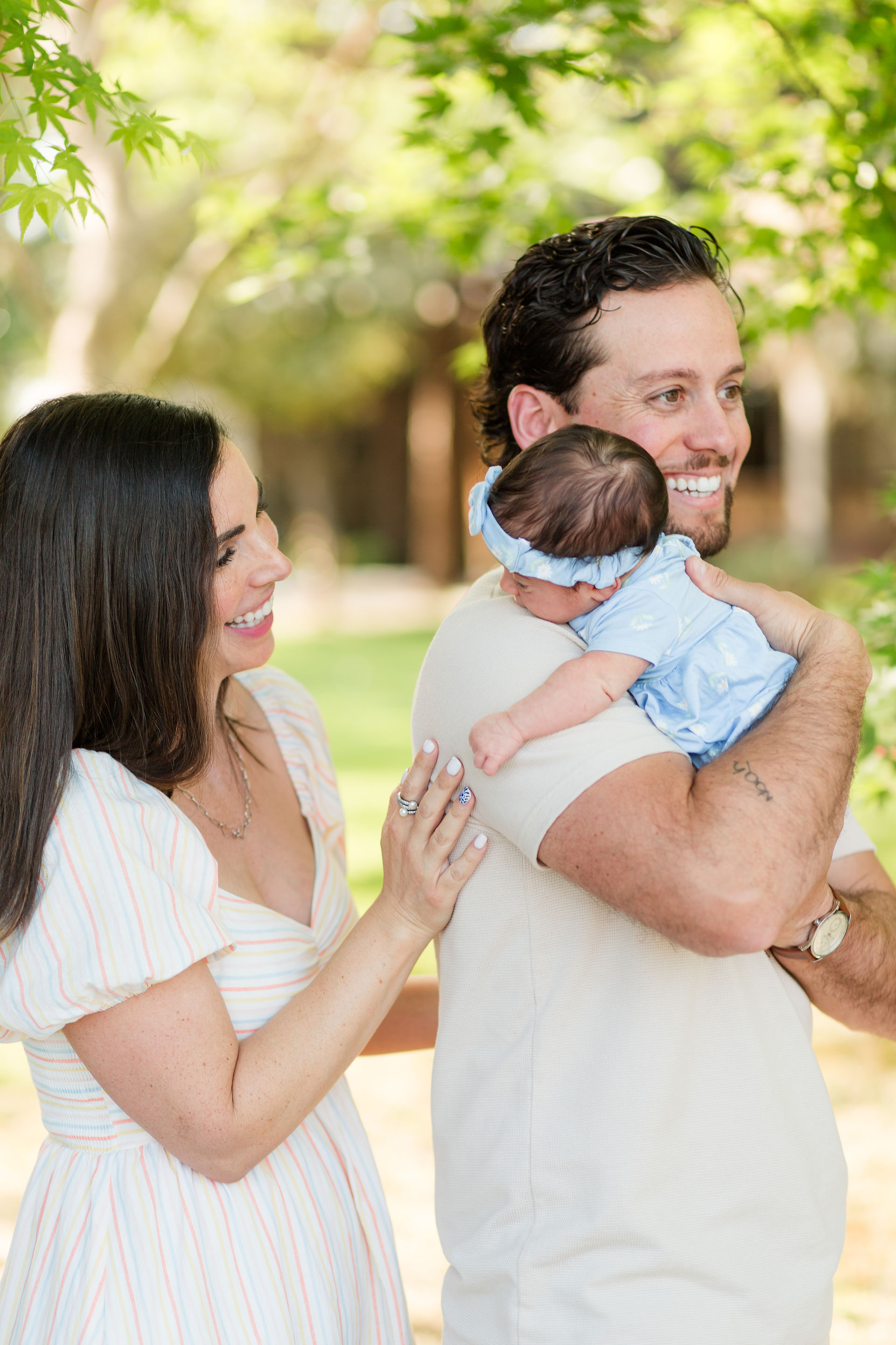Outdoor Newborn Family Photoshoot at Pageo Lavender Farm in Turlock California by Bay Area Photographers HKCreate