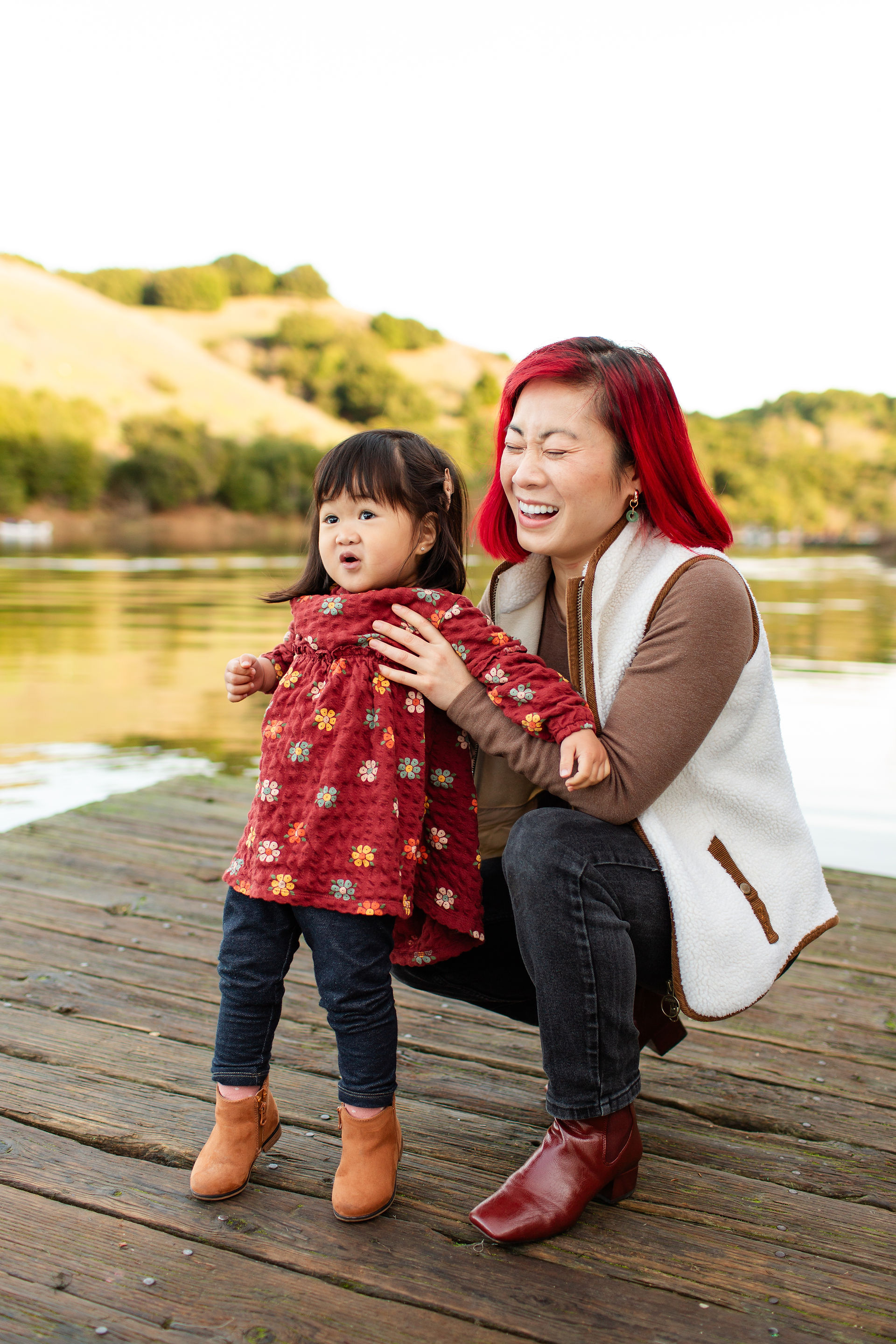 hkcreate bay area photography san jose photographers fall family legacy photoshoot photo session burgundy navy blue coral outfits joyful playful cute fun light and airy photography laughter lake chabot castro valley northern california