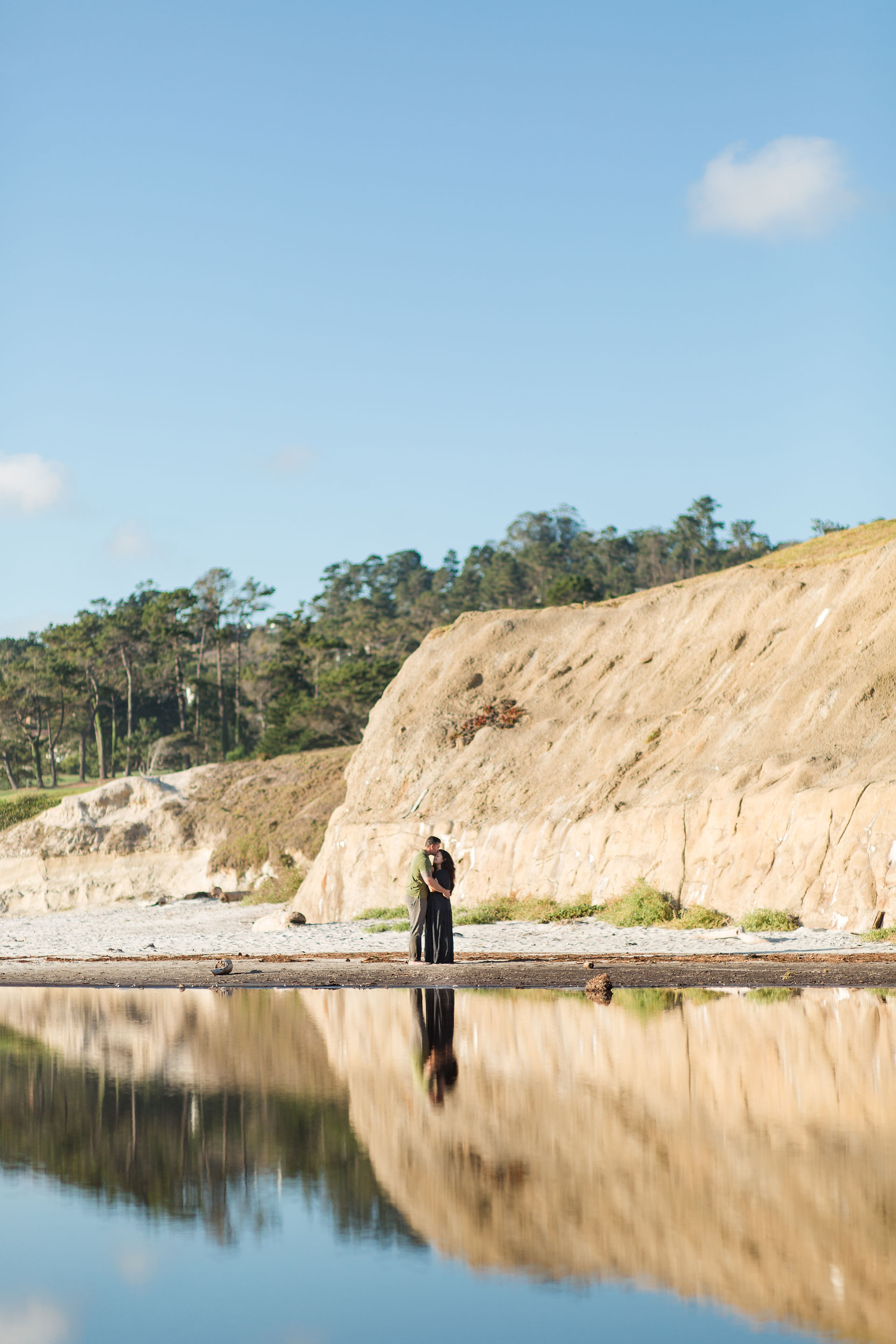 hkcreate hk create photography bay area photographers san jose photographer carmel beach by the sea engagement session couple joyful candid light and airy romantic beach