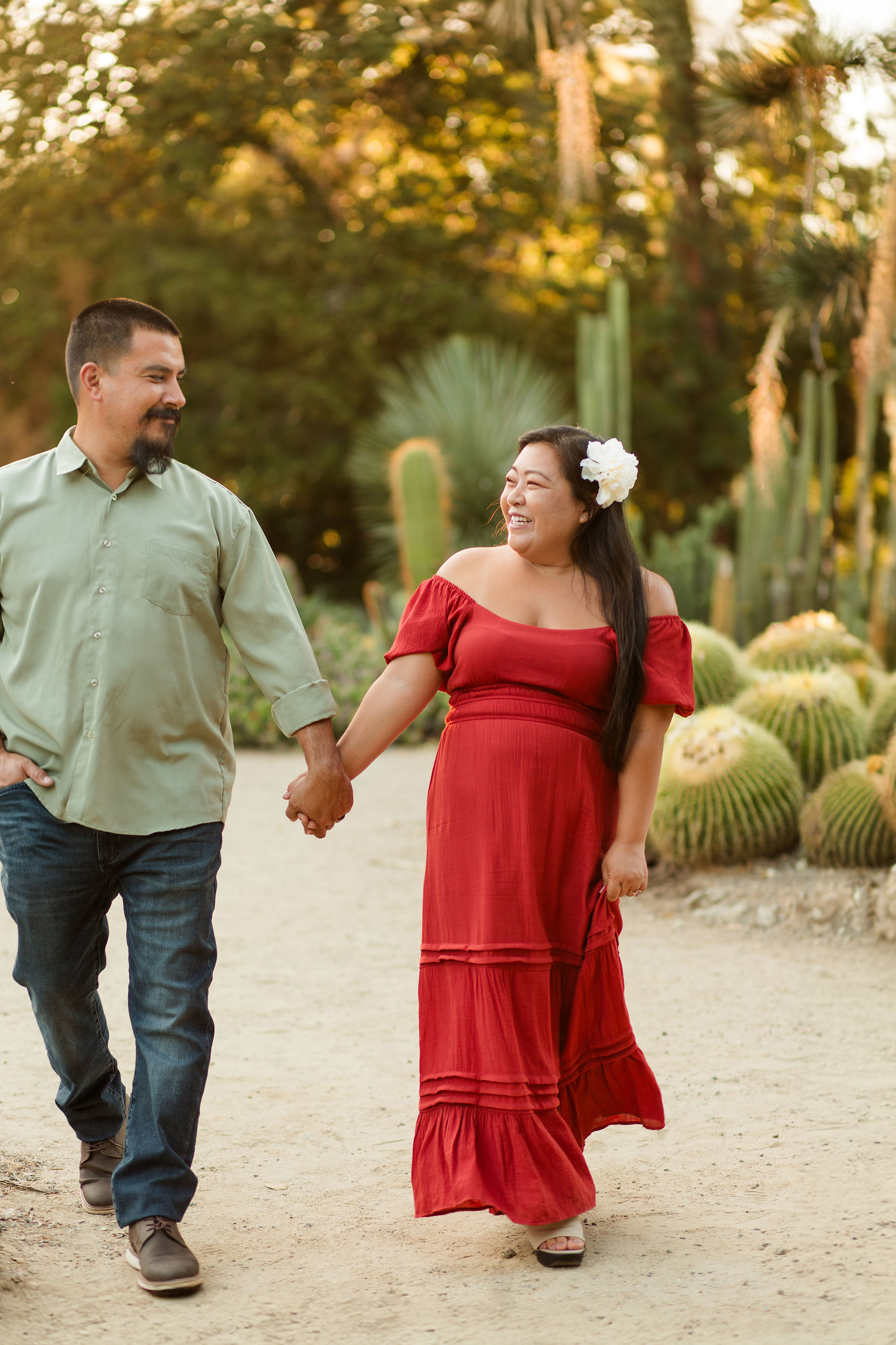 hkcreate bay area photography san jose photographers arizona cactus garden stanford palo alto family legacy session photoshoot joyful happy laughter laughing rust blue and sage color scheme golden hour ohana light and airy summer