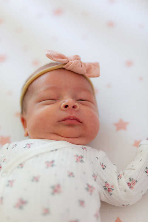 hkcreate bay area photography joyful candid light and airy lifestyle newborn photoshoot san jose photographers neutral colors pink cream baby girl 