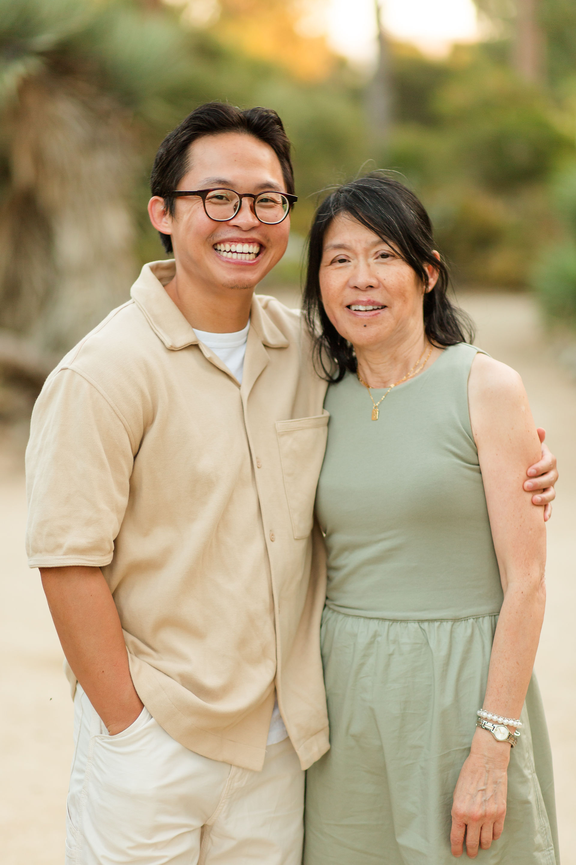 hkcreate bay area photography san jose photographers arizona cactus garden stanford palo alto family legacy session photoshoot joyful happy laughter laughing rust blue and sage color scheme golden hour ohana light and airy summer