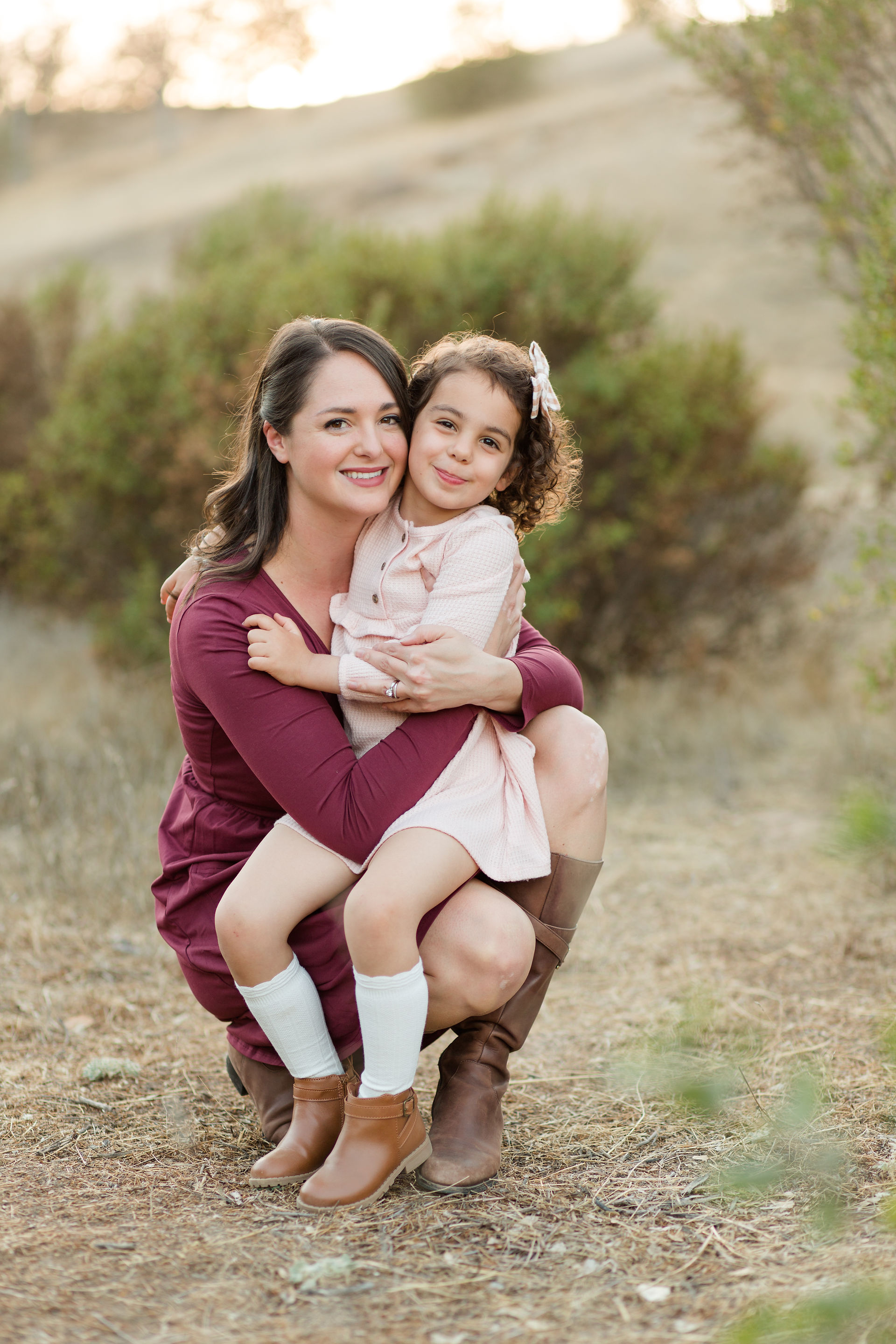 hkcreate hk create bay area photographers photography san jose guadalupe oak grove park holiday family session family of four sisters pink burgundy cream color scheme joyful light and airy sweet