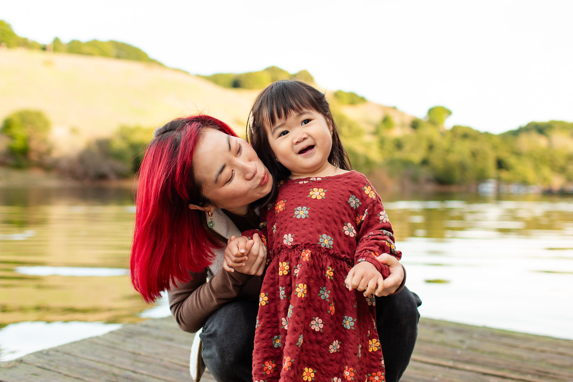 hkcreate bay area photography san jose photographers fall family legacy photoshoot photo session burgundy navy blue coral outfits joyful playful cute fun light and airy photography laughter lake chabot castro valley northern california