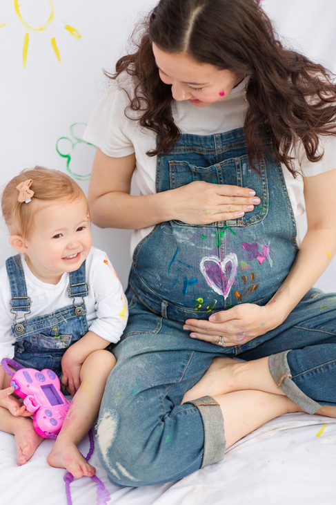 Mommy and Me Maternity Outdoor Painting Session by HKCreate Bay Area Photographers at Guadalupe Oak Grove Park in San Jose