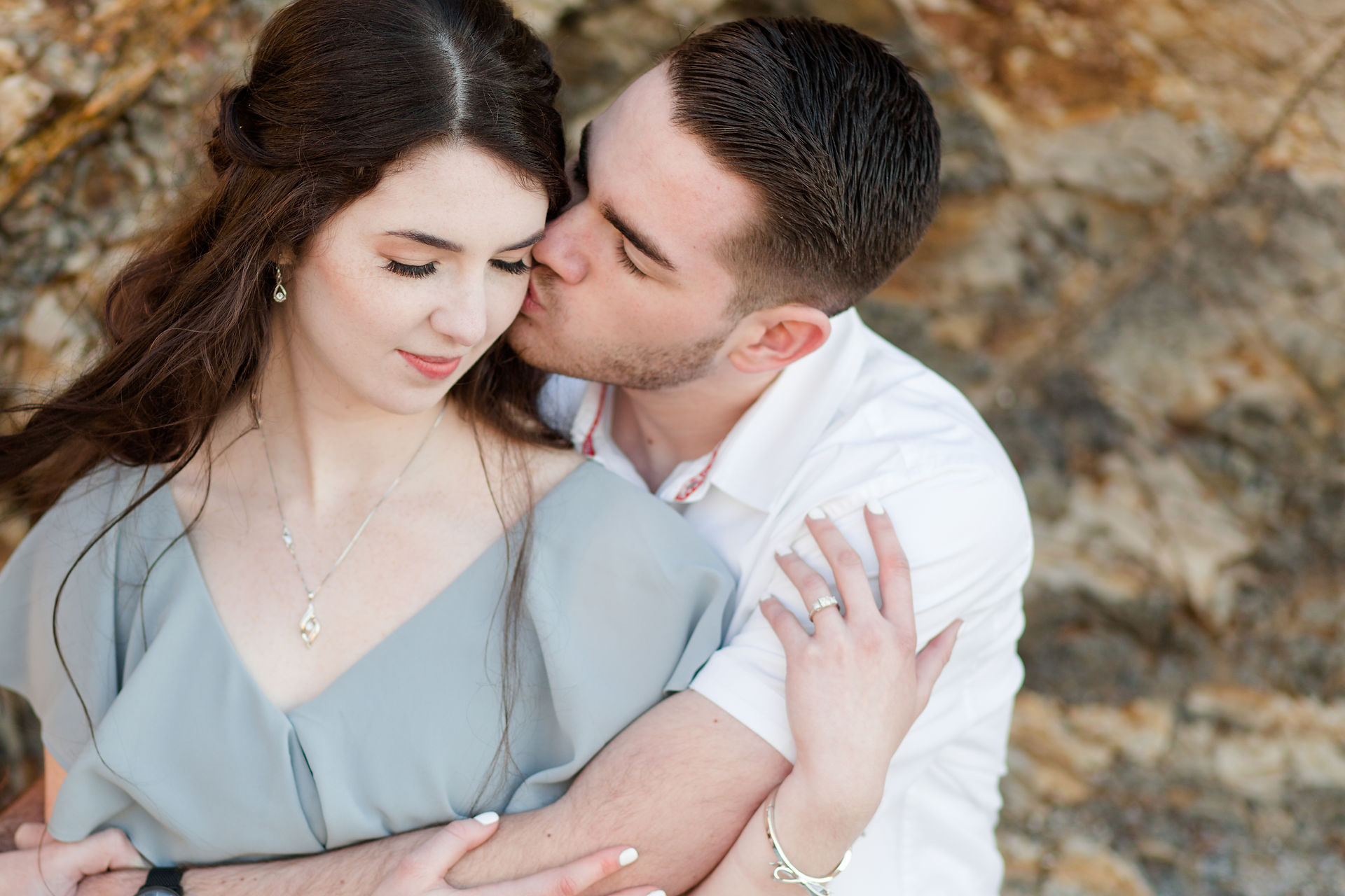 Beach Engagement Couple Session Half Moon Bay Cowell Ranch State Beach bay area photography hkcreate sage dress cliff photos bay area photographers couple engagement photoshoot