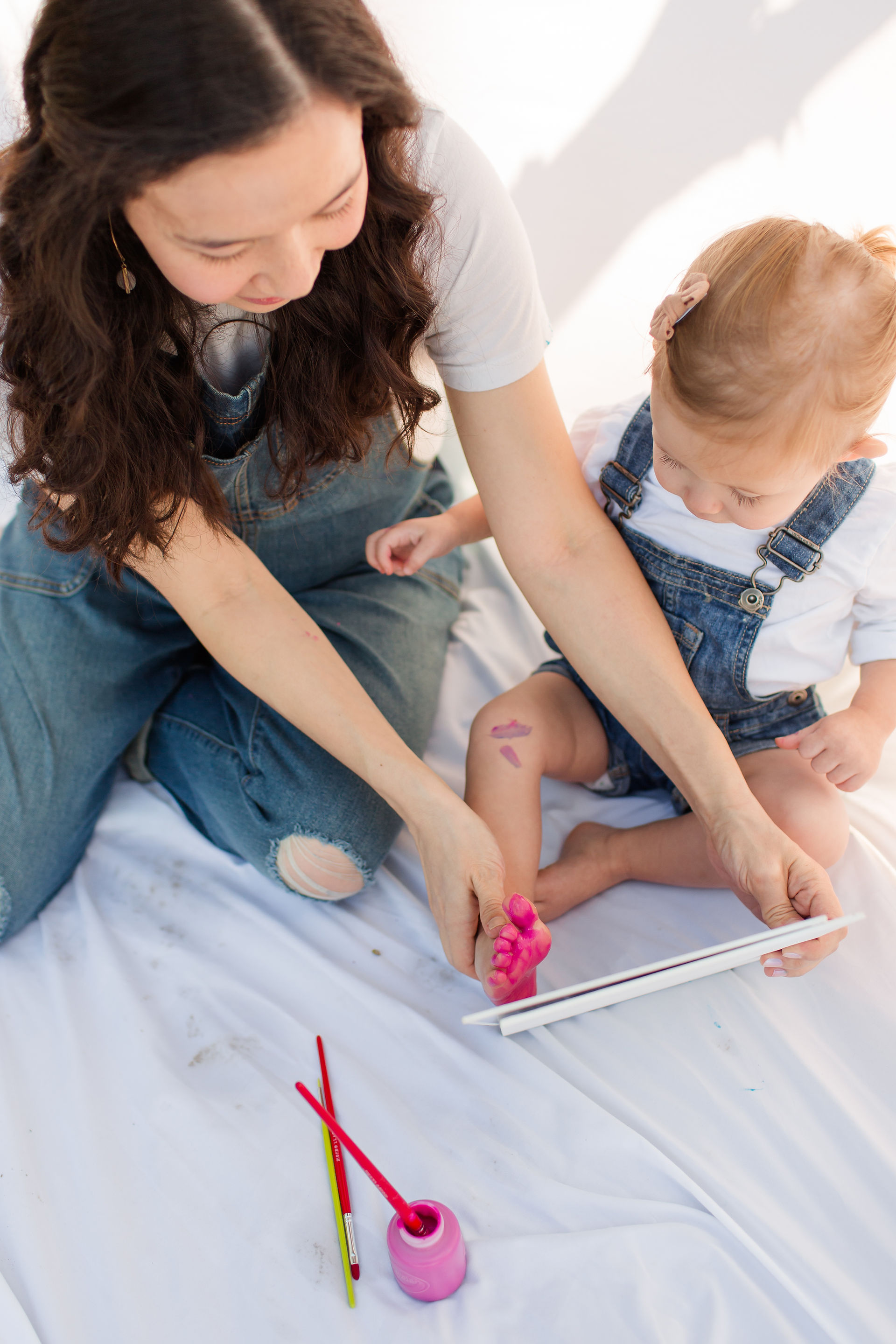 Mommy and Me Maternity Outdoor Painting Session by HKCreate Bay Area Photographers at Guadalupe Oak Grove Park in San Jose