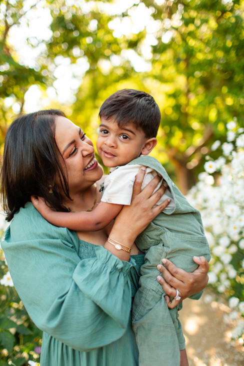 Elizabeth Gamble Garden Palo Alto Summer Family of Three Photoshoot by HKCreate Bay Area Photographers.