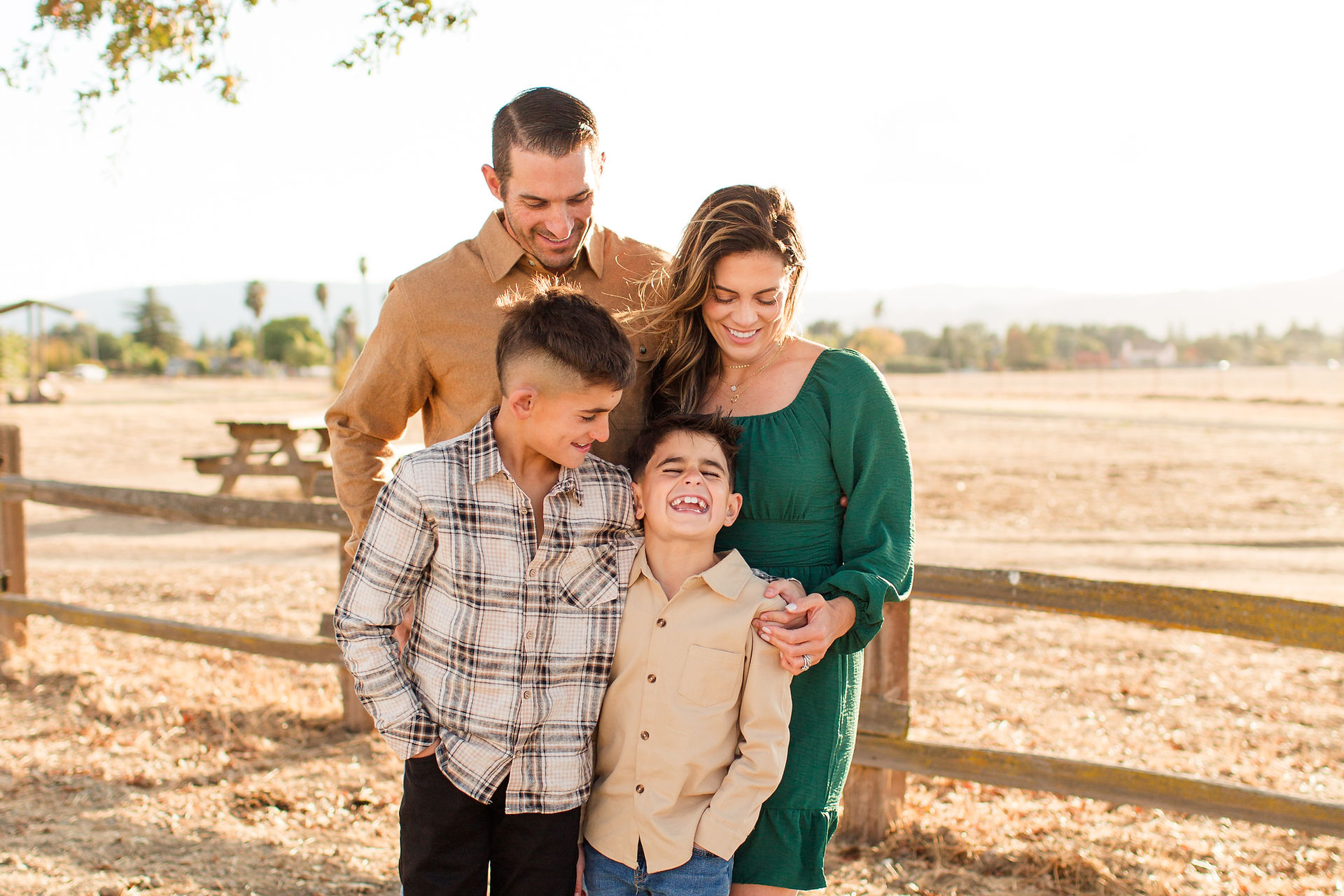 Coyote Lake Harvey Bear County Park photoshoot family location bay area photography hkcreate morgan hill mini session family of four green dress joyful laughing playful