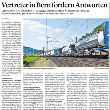 Einstellung der ROLA: Politische Vorstösse auf nationaler Ebene