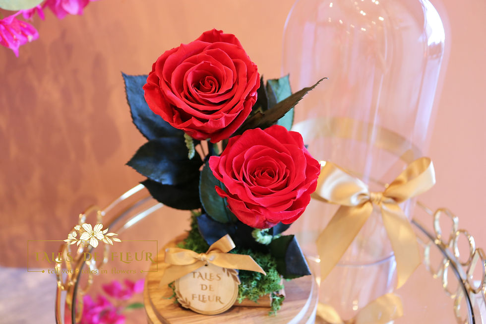 Thumbnail: "Duo Hearts"  _ Preserved Rose in Glass Dome