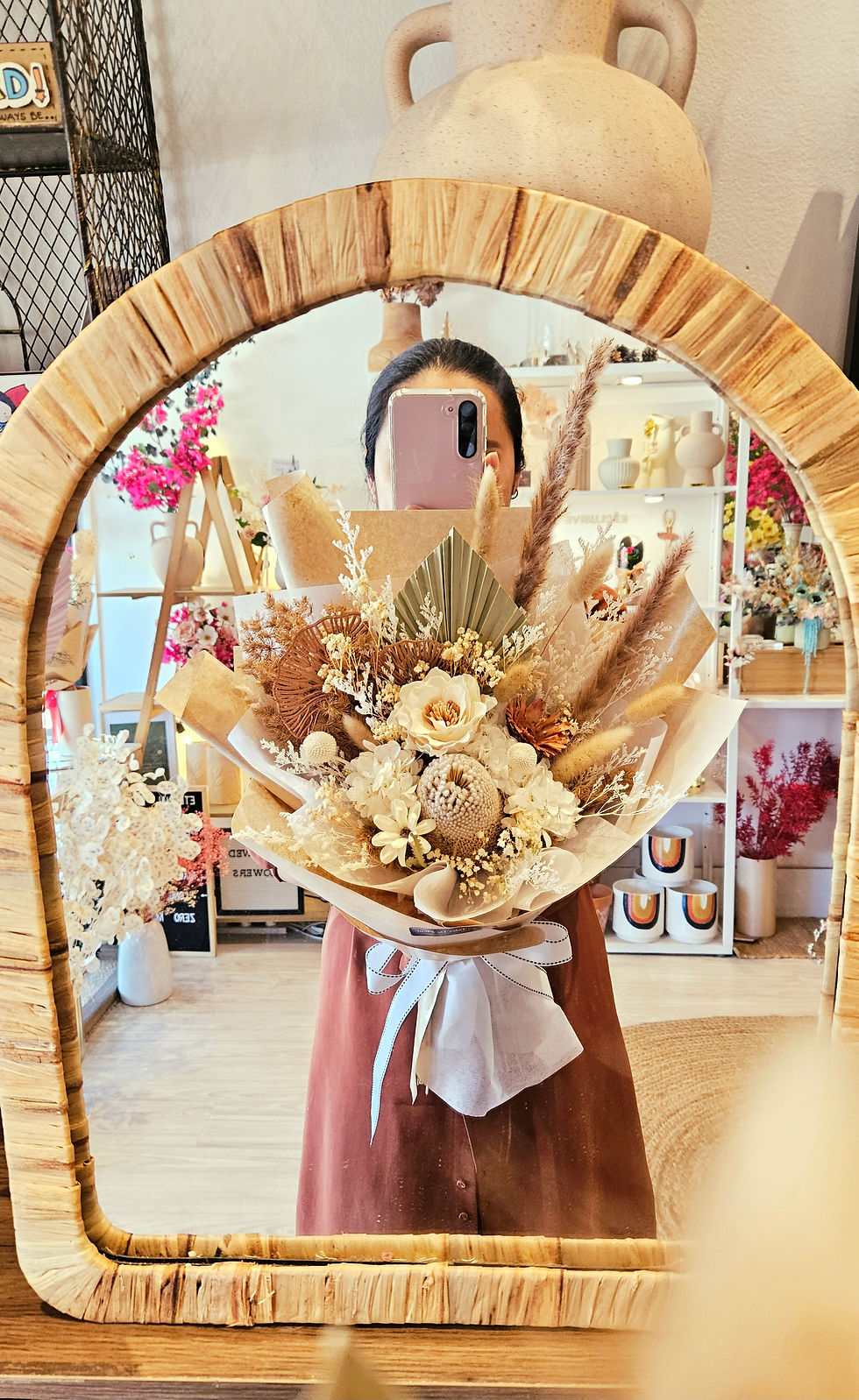 Florist's Choice Bouquet _ WHITE + NEUTRAL theme (Dried/ Preserved Flowers)