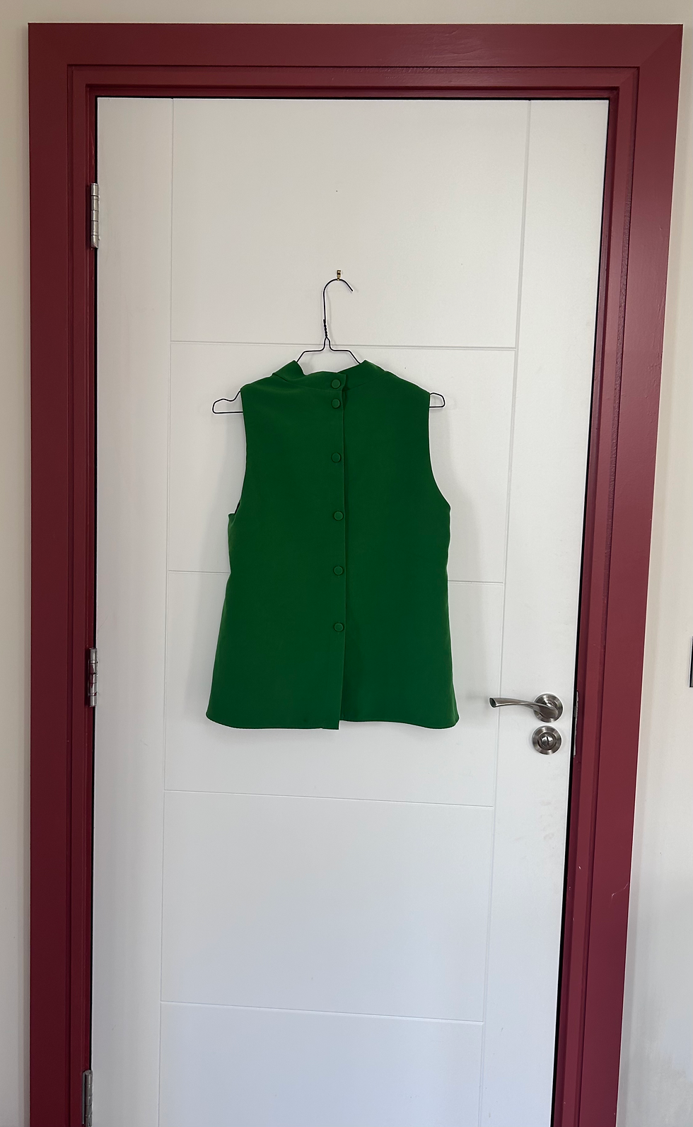 Thumbnail: Small Zara Emerald Green Draped Sleeveless Top
