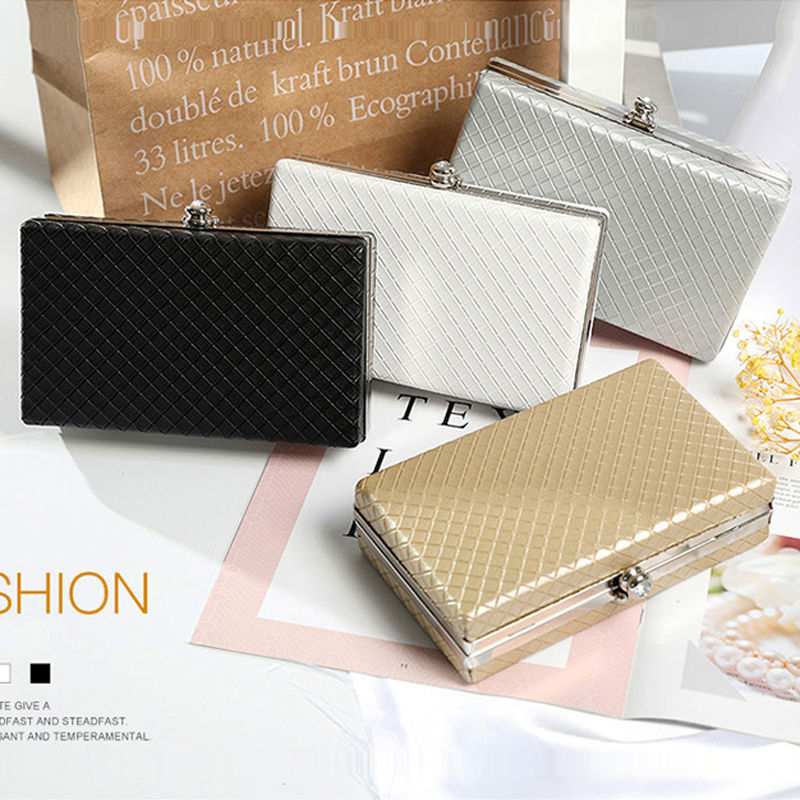 Thumbnail: Evening Box Clutch Purse with Chain for Women