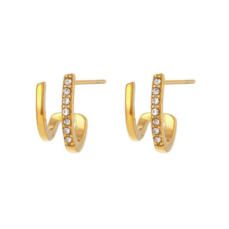 S925 Silver Geometric Zircon Stud Earrings for Women