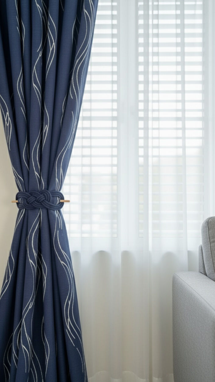 Küçük resim: 2 Adet Perde Aksesuarı - Lacivert