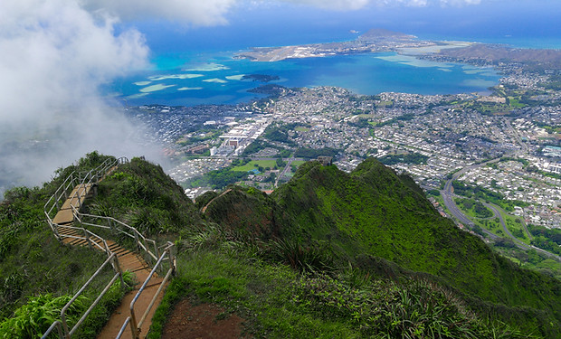 The Stairway to Heaven on Oahu, Hawaii,