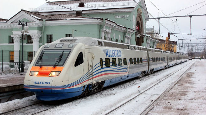 Atual serviço Allegro, com trens pendolino da Alstom, entre Helsinque e São Petersburgo