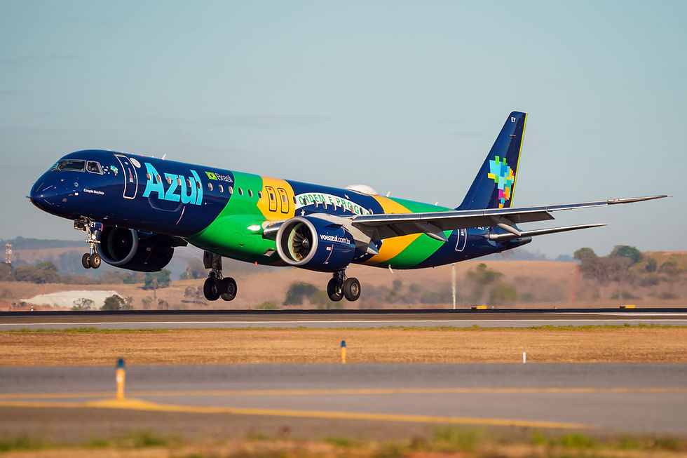 Azul leva bandeira do Brasil aos céus do Rio em homenagem à Seleção Brasileira