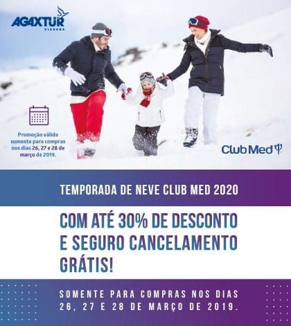 Agaxtur Viagens vende pacotes para temporada na neve do Club Med com descontos que chegam a 30%