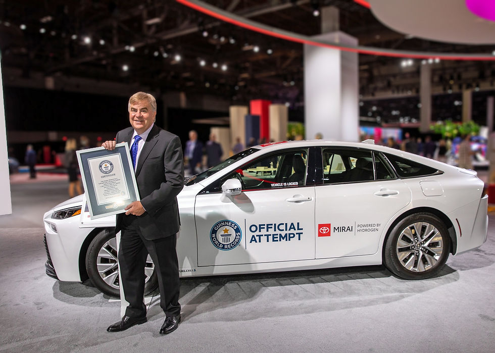 Toyota Mirai bate entra para o Guinness ao fazer 1360 km com célula de combustível de hidrogênio