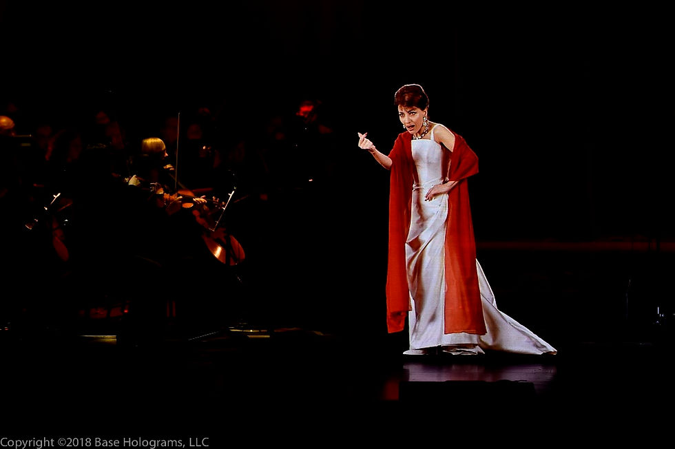 Callas in Concert, The Hologram Tour no Brasil, recria digitalmente a cantora no palco nos mínimos detalhes.