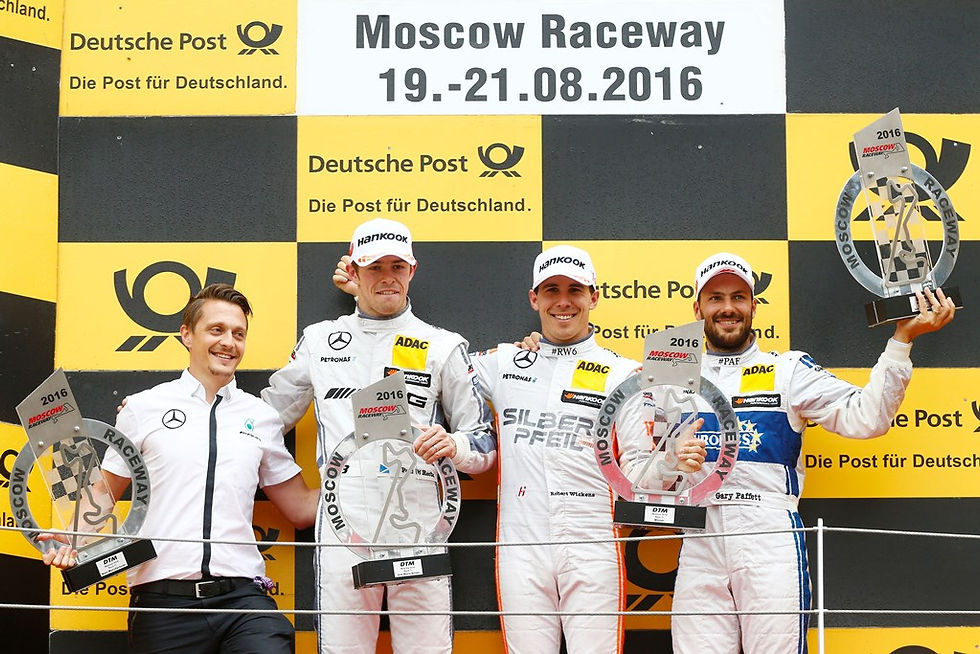 #3 Paul Di Resta (GBR, HWA, Mercedes-AMG C63 DTM), #2 Gary Paffett (GBR, ART, Mercedes-AMG C63 DTM), #6 Robert Wickens (CAN, HWA AG, Mercedes-AMG C63 DTM)