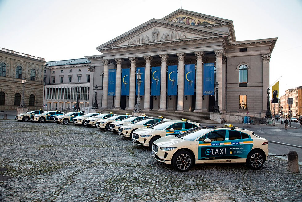 O centro de táxis de Munique lançou uma frota de 10 Jaguar I-PACEs