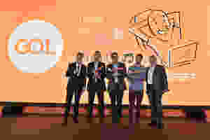 Da esquerda para direita: Paulo Kakinoff (GOL), Daniel Barros (Claro NET), Gustavo Fonseca (Globo), Daniel Cruciani (Globosat), Paulo Miranda (GOL)