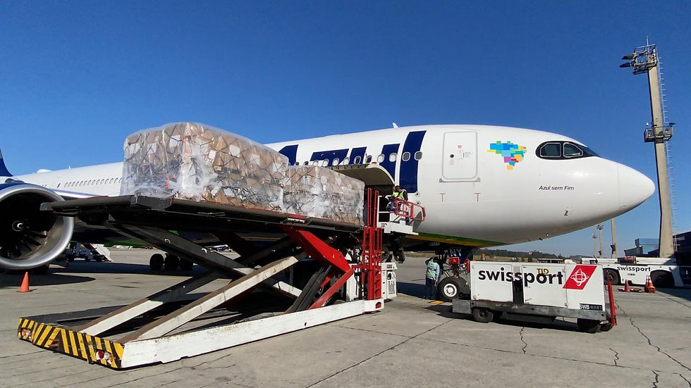 Aviação: Chegam ao Brasil 133 respiradores trazidos pela Azul Cargo Express