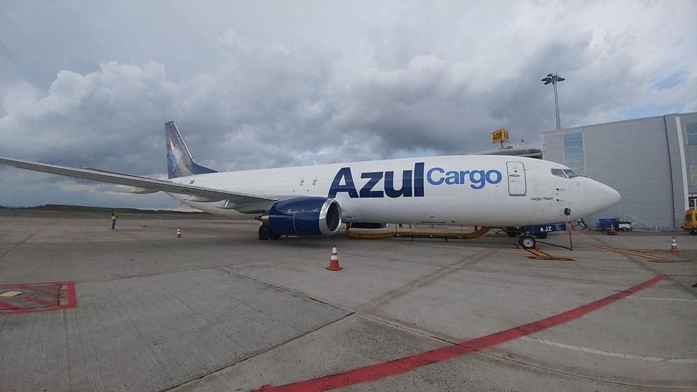 Aeronave cargueira da Azul Cargo Express é apresentada em Campinas