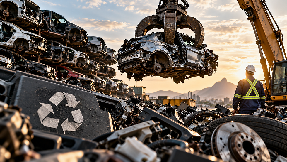 Brasil descarta bilhões em autopeças enquanto reciclagem alcança apenas uma fração dos veículos em fim de vida