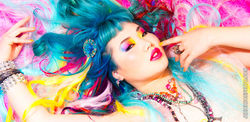 Rainbow color hair extensions