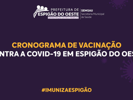 Confira o Cronograma de Vacinação dessa semana!