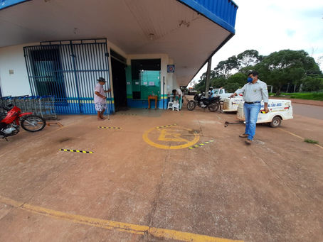 COTRAM realizou demarcações em agências bancárias, lotérica e supermercados do Município