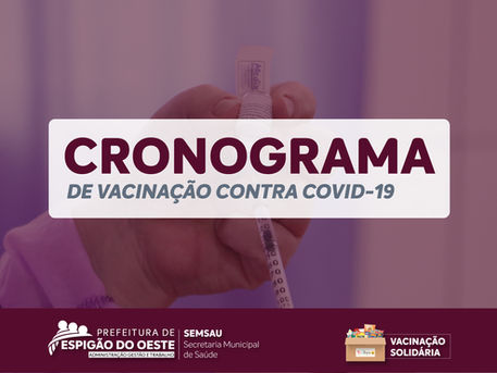 CONFIRA O CRONOGRAMA DE VACINAÇÃO CONTRA COVID-19 NA ZONA RURAL