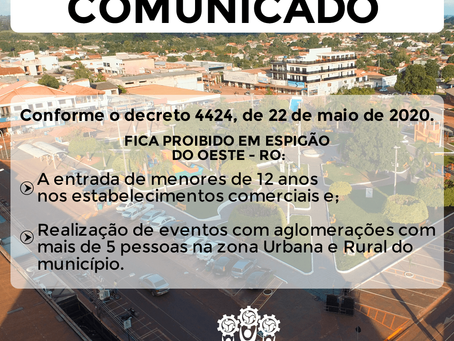 NOVO DECRETO PROÍBE A ENTRADA DE MENOR DE 12 ANOS EM COMÉRCIOS E AGLOMERAÇÃO DE MAIS DE 5 PESSOAS
