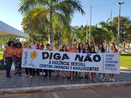 SEMAS/CRAS DE ESPIGÃO DO OESTE, COM APOIO DE ENTIDADES REALIZA AÇÕES ALUSIVAS À CAMPANHA DE COMBATE