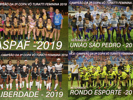 ASPAF e UNIÃO São Pedro são os campeões da 2ª COPA VÓ TURATTI de Futebol Society, feminino e veteran