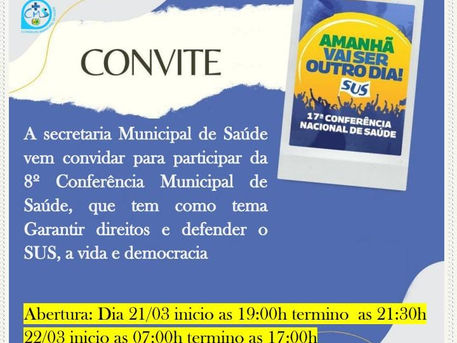 CONVITE - CONFERÊNCIA MUNICIPAL DE SAÚDE