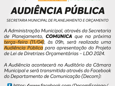 COMUNICADO - AUDIÊNCIA PÚBLICA