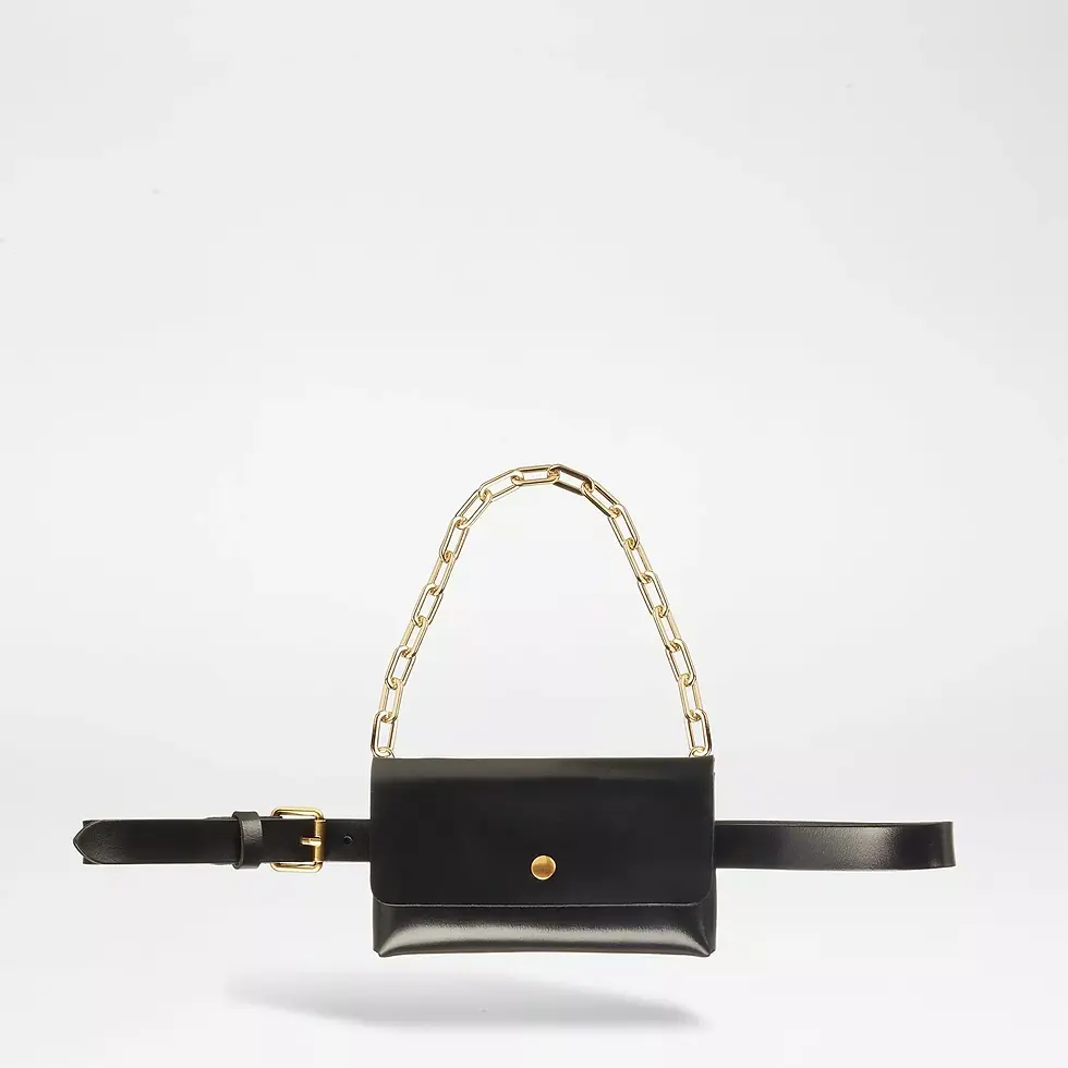 Miniature : Ceinture en cuir avec chaîne dorée Vicky