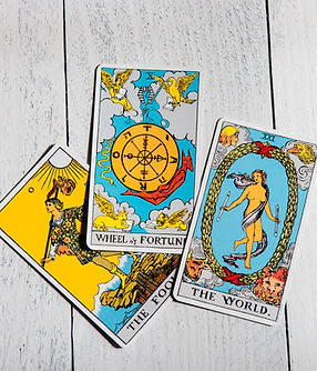 tarot cards Fool Wheel World