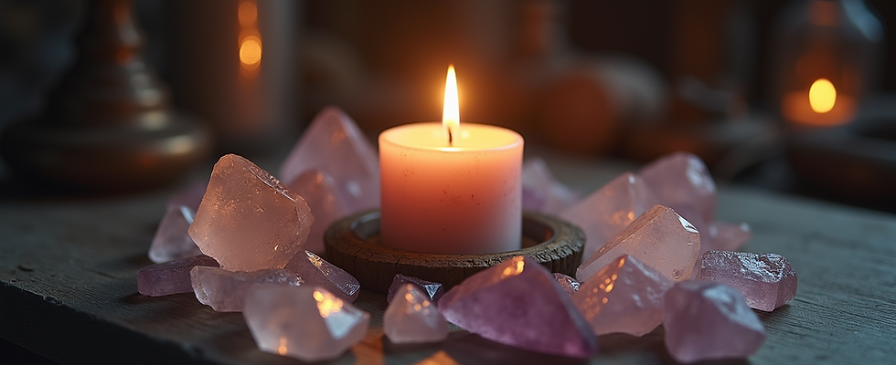 candles and crystals for cleansing