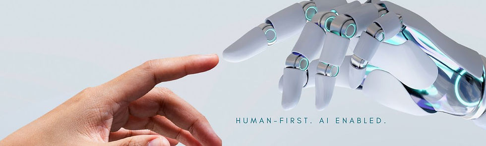 human hand and robot hand
