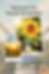 Crochet sunflower in vase on sunny background. Text: "Keep Your Face Towards The Sunshine" and "Discover flowers that last forever." URL included.