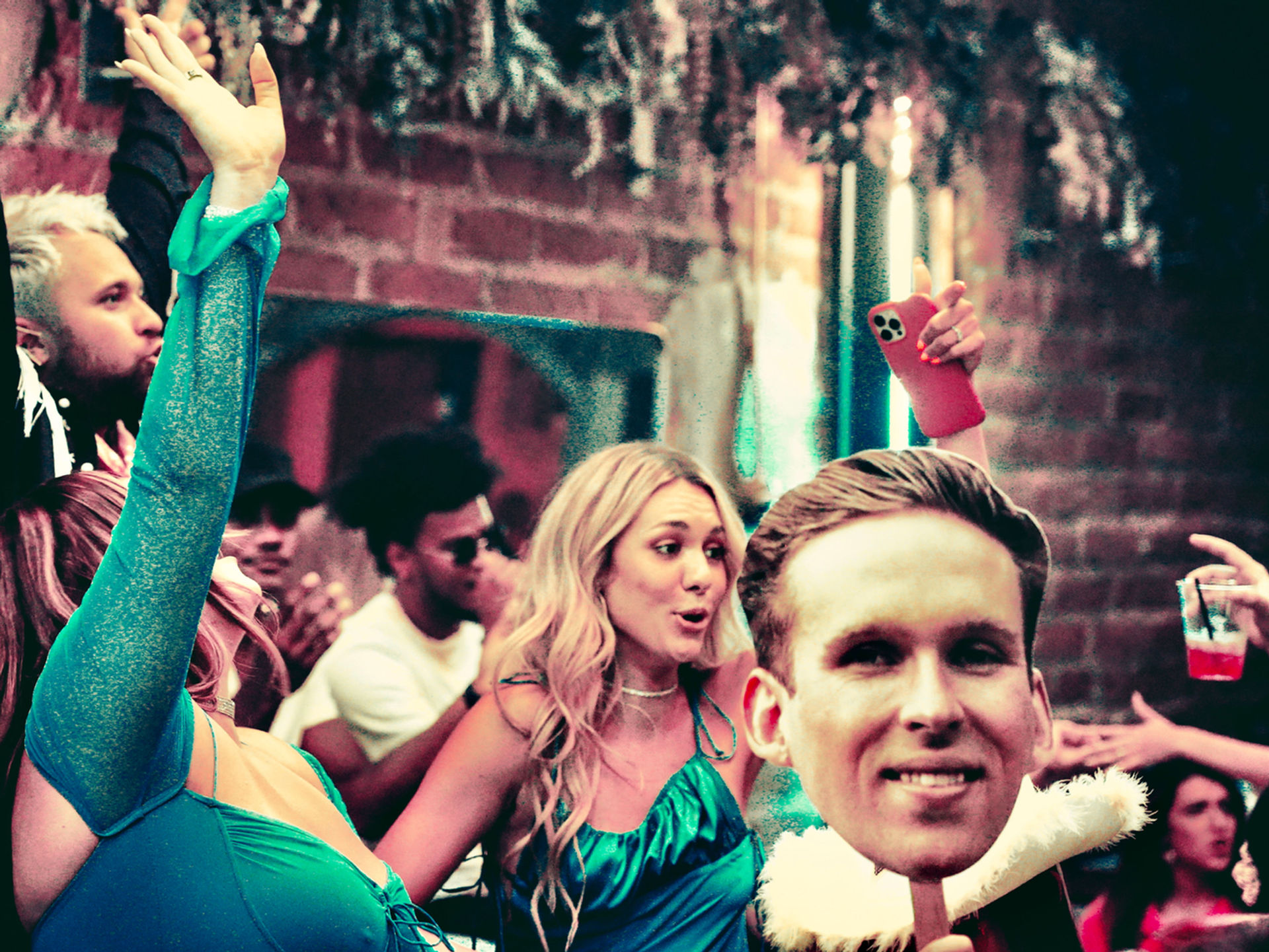 Group of friends dancing and celebrating at a Scottsdale bachelorette party