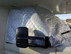 latch.it rv windshield cover installed on rv