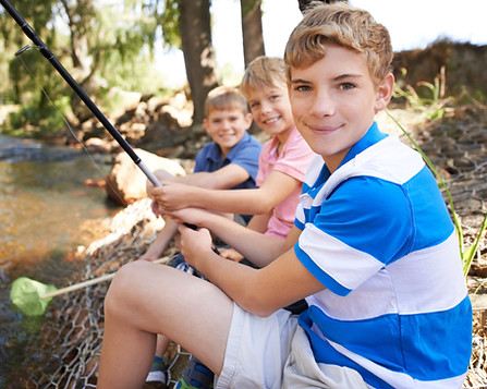 Boys fishing together